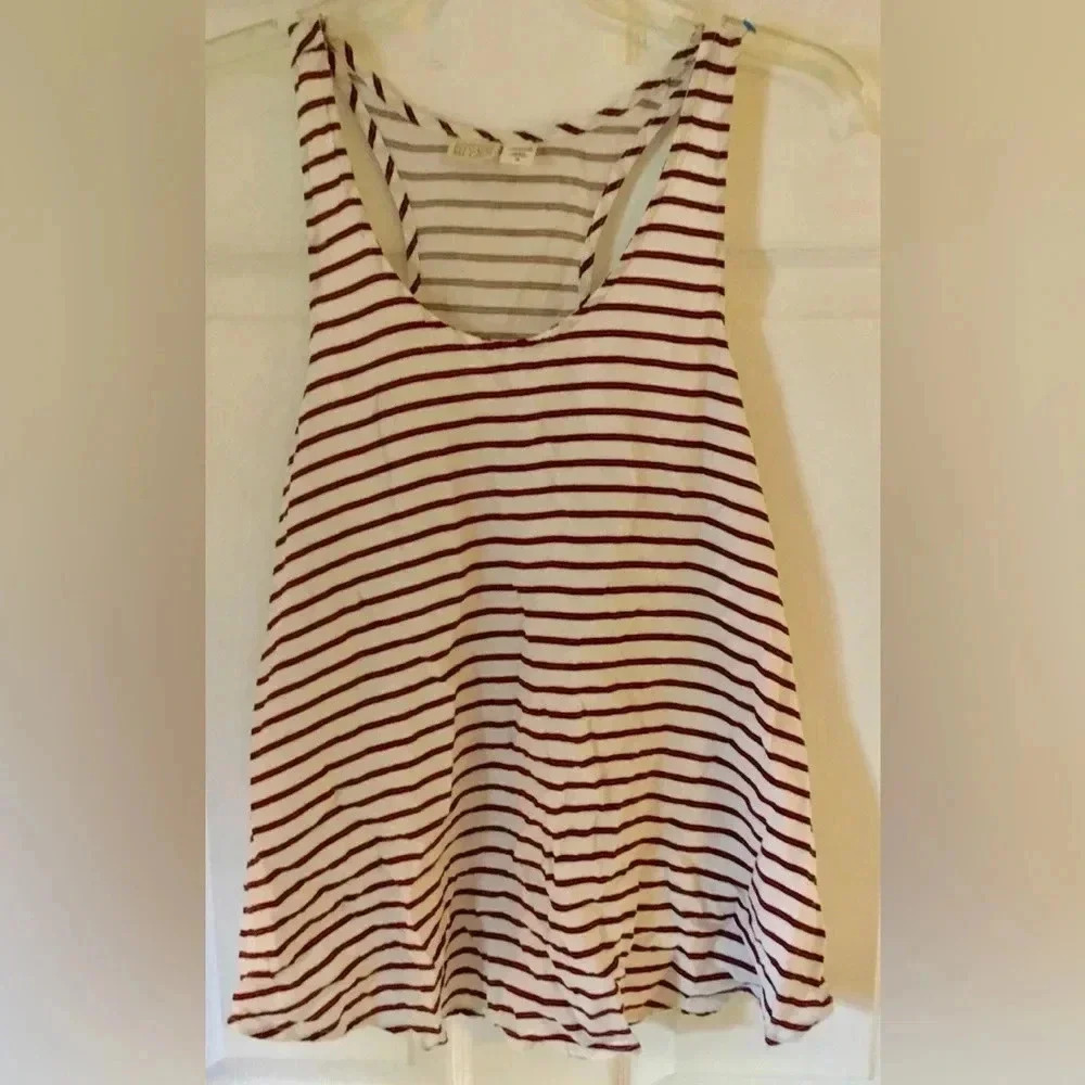 Women CANYON RIVER BLUES red White Blue Sleeveless Tank Top Shirt Sz Medium EUC